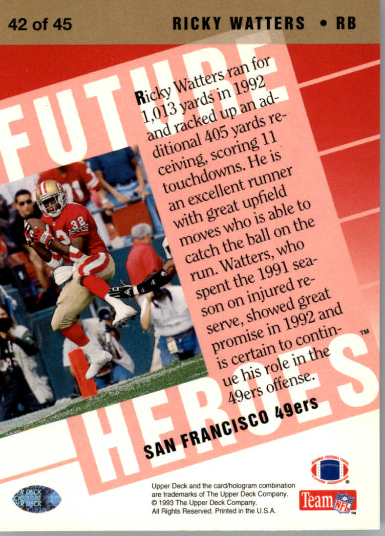 1993 Upper Deck Football "Future Heroes" Insert Cards - Picture 13 of 21