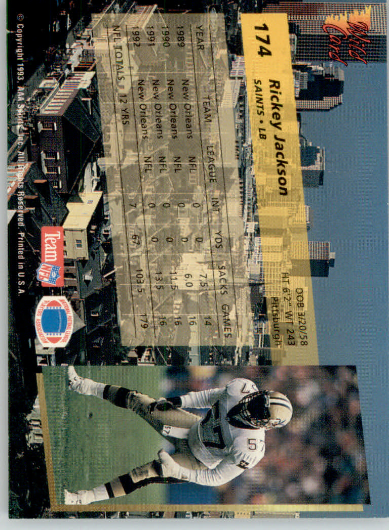1993 Wild Card Football "Main Set" Base Cards - Picture 326 of 368