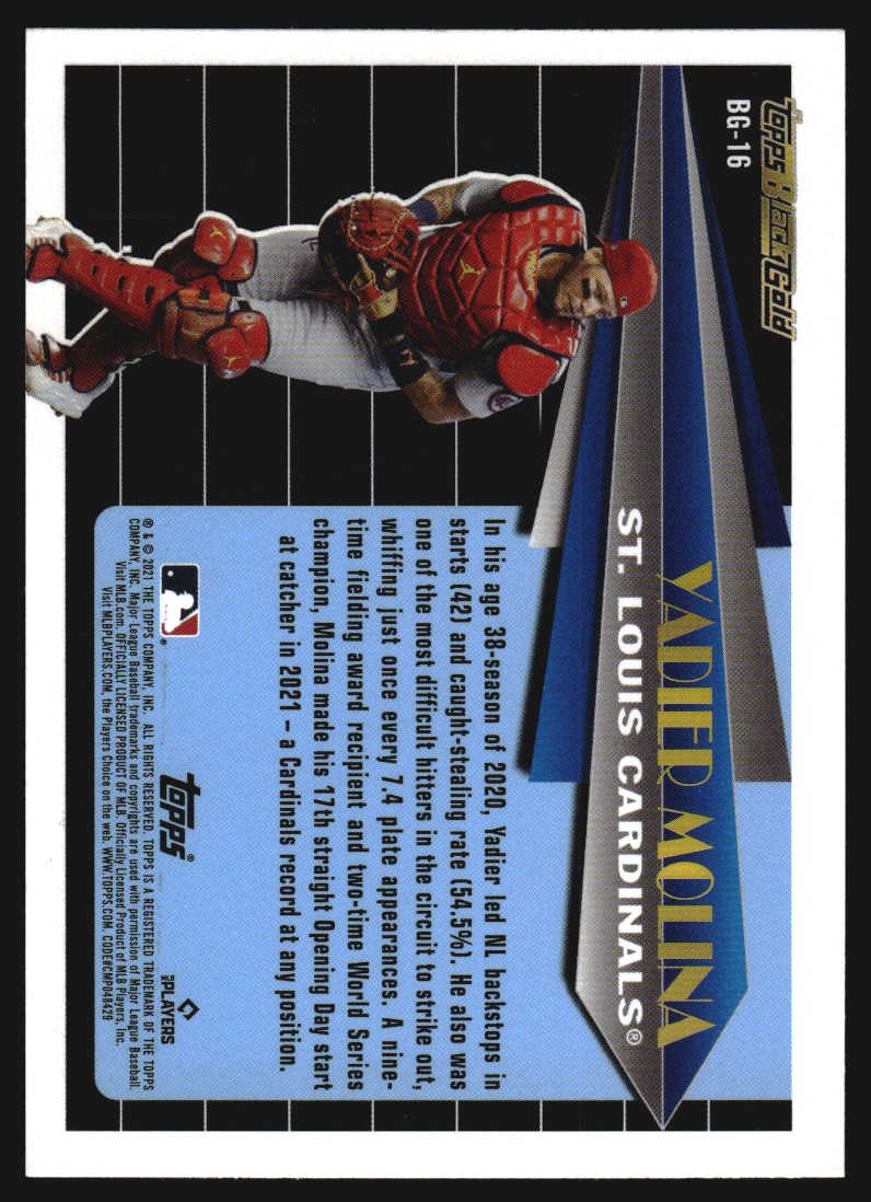 2021 Topps Update Black Gold #BG16 Yadier Molina