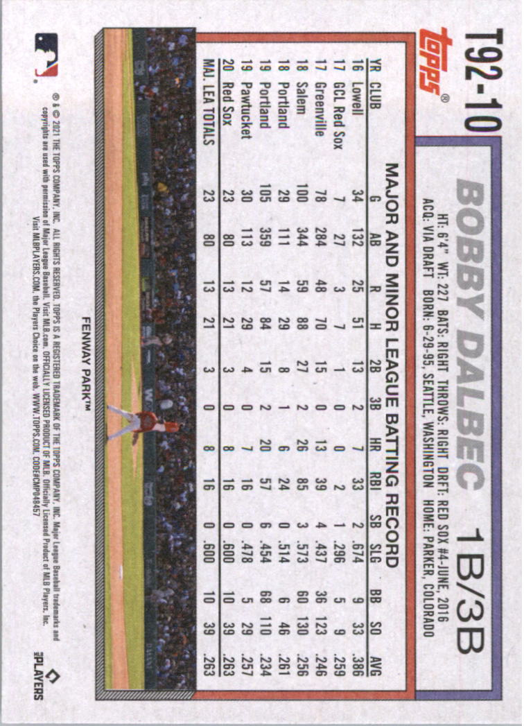 2021 Topps Update '92 Topps Redux Baseball Card Pick (Base)