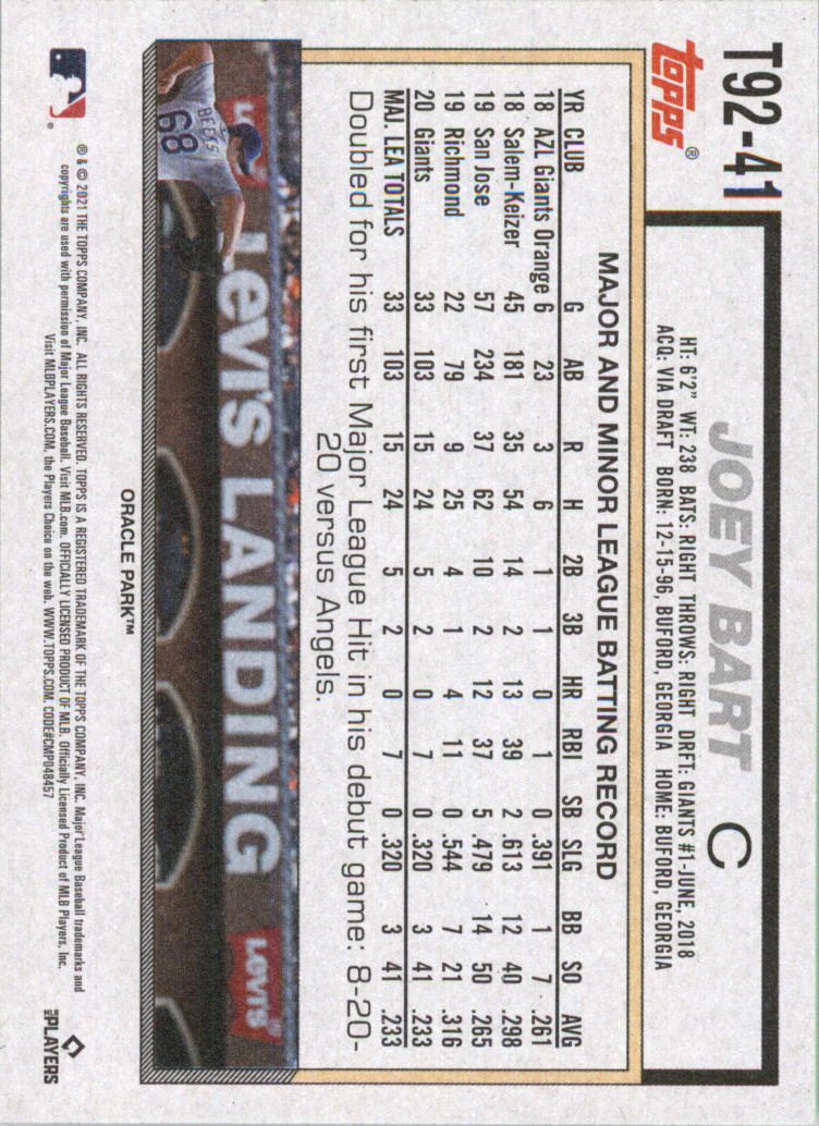 2021 Topps Update '92 Topps Redux Baseball Card Pick (Base)