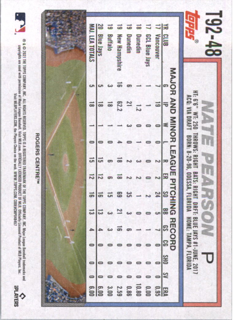 2021 Topps Update '92 Topps Redux Baseball Card Pick (Base)