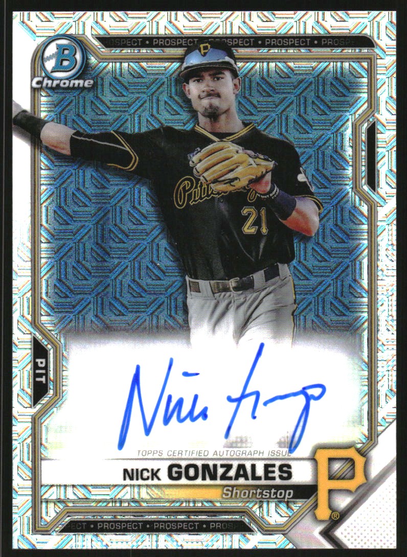 2021 Bowman Chrome Mega Box Prospect Autograph Refractors #BCMANG Nick Gonzales