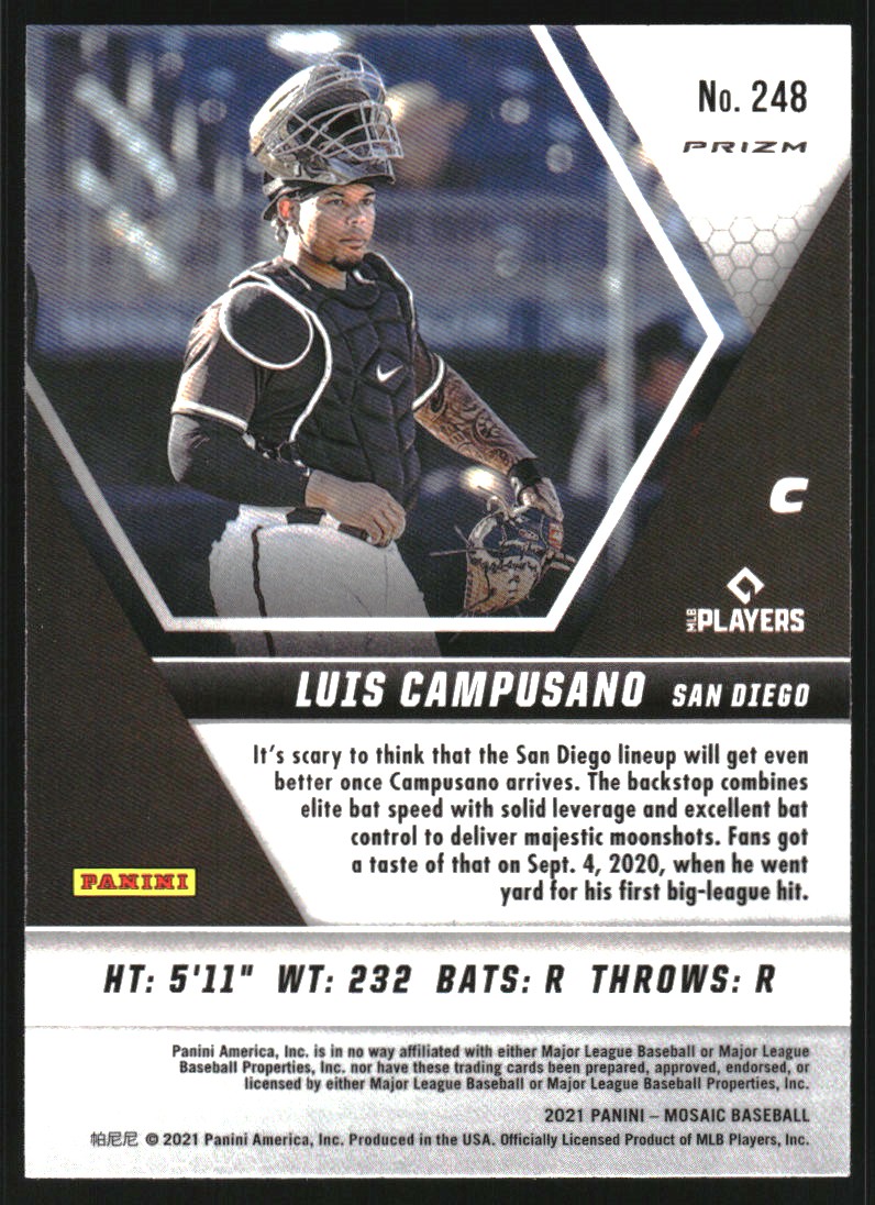 2021 Panini Mosaic Silver Prizm #248 Luis Campusano