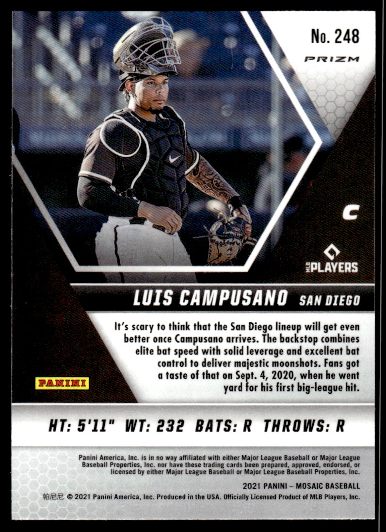 2021 Panini Mosaic Mosaic Pink Camo #248 Luis Campusano