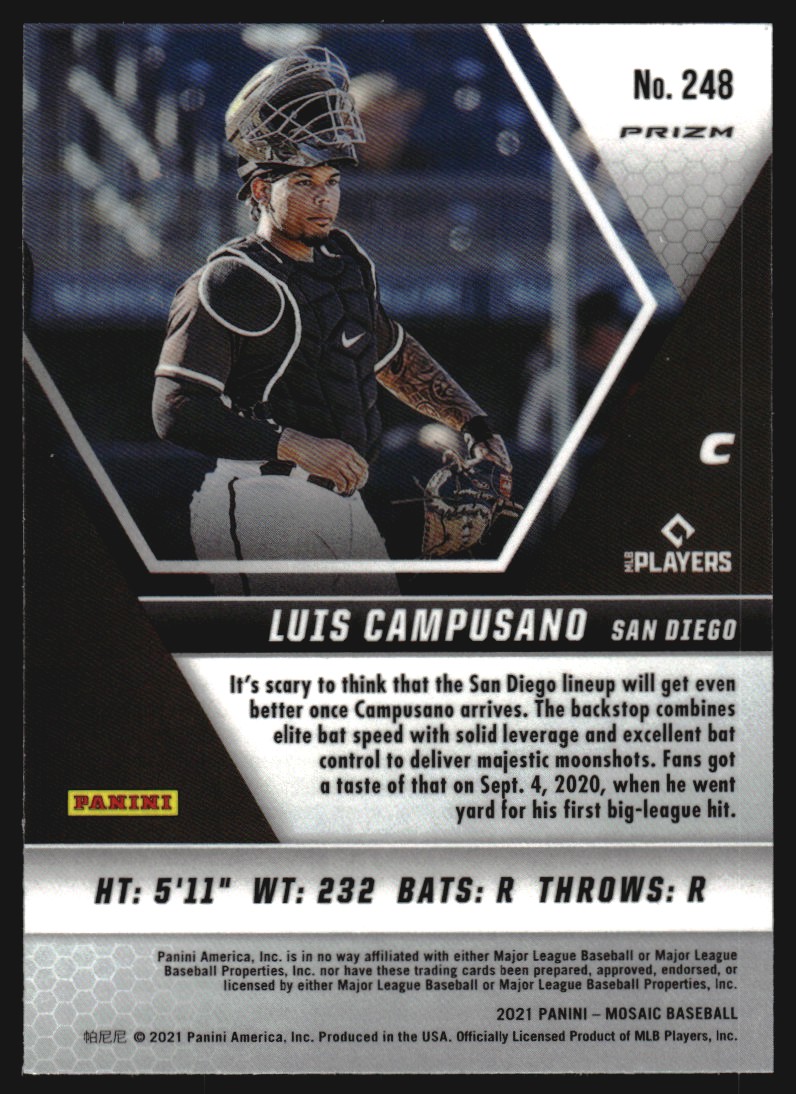 2021 Panini Mosaic Mosaic Blue Camo #248 Luis Campusano
