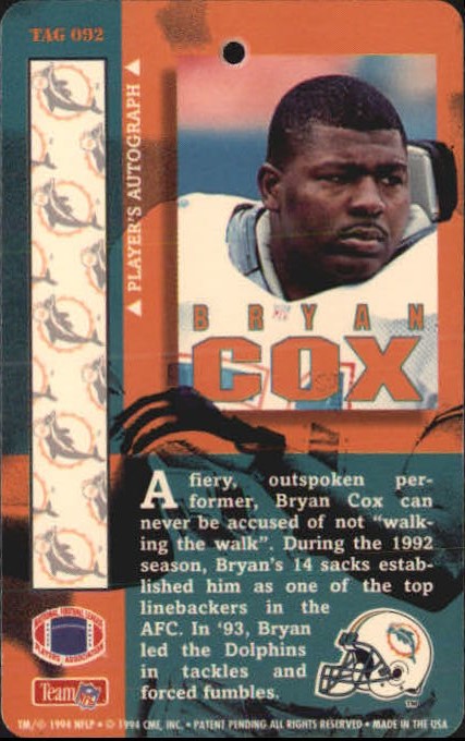 1994 Pro Tags #93 Irving Fryar back image