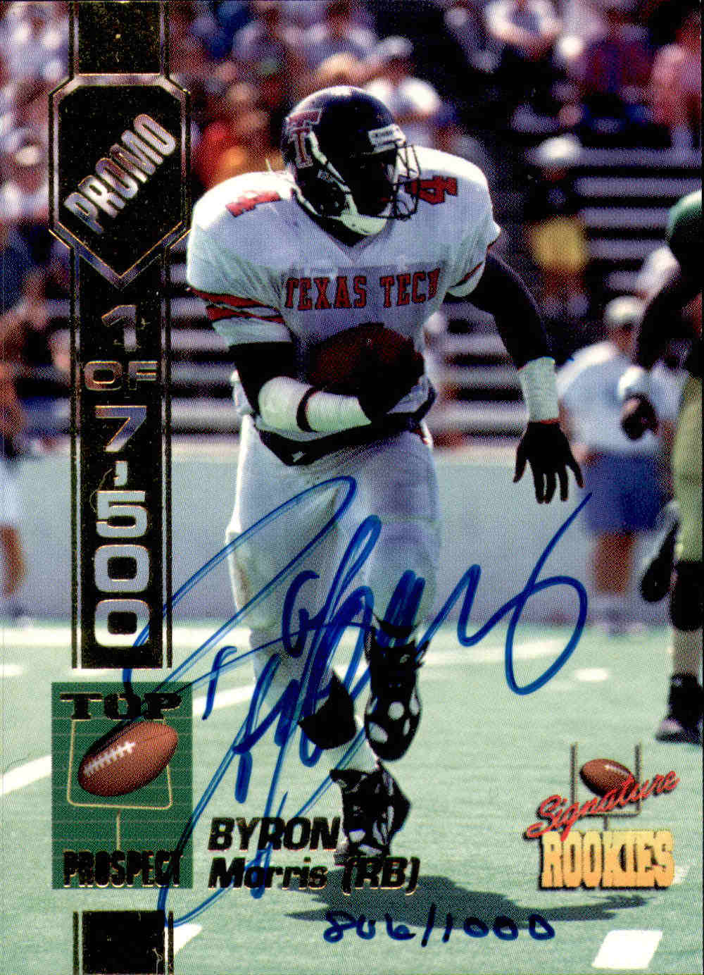 1994 Signature Rookies Autograph Promos #PR1 Byron Bam Morris/1000