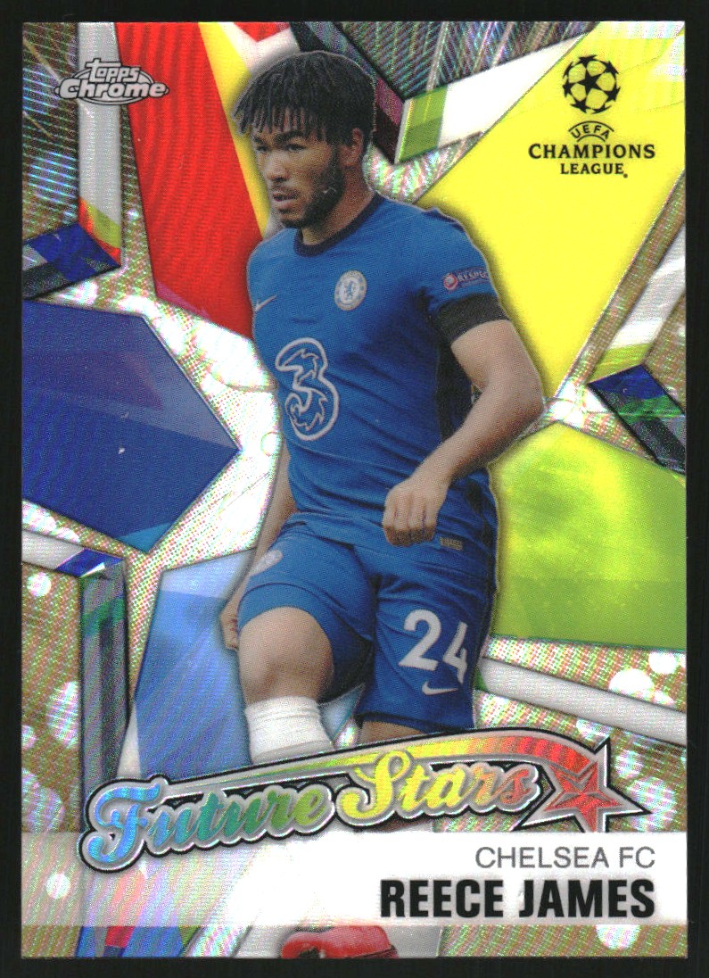 2020-21 Topps Chrome UEFA Champions League Future Stars Gold Bubbles Refractors #FSRJ Reece James