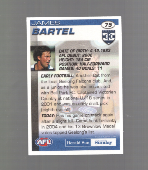 B7672 - 2005 Select AFL Herald Sun Football #S 1-192 -Sie wählen- 15+ KOSTENLOSER US-VERSAND - Bild 9 von 19