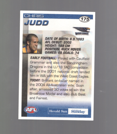 B7672 - 2005 Select AFL Herald Sun Football #S 1-192 -Sie wählen- 15+ KOSTENLOSER US-VERSAND - Bild 17 von 19