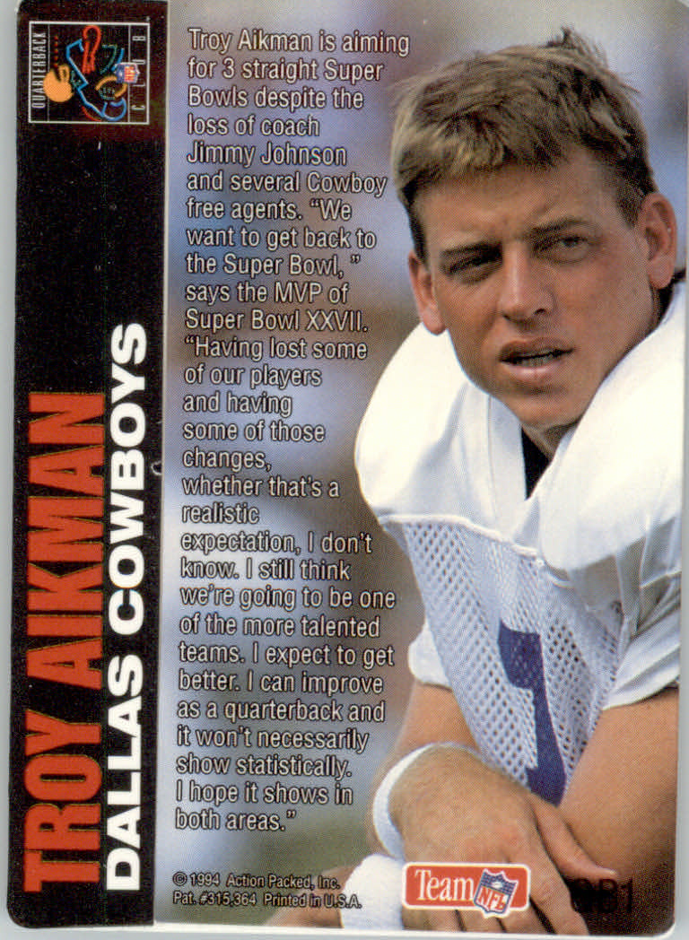 1994 Action Packed Football "Insert and Prototype" Cards - Picture 112 of 156