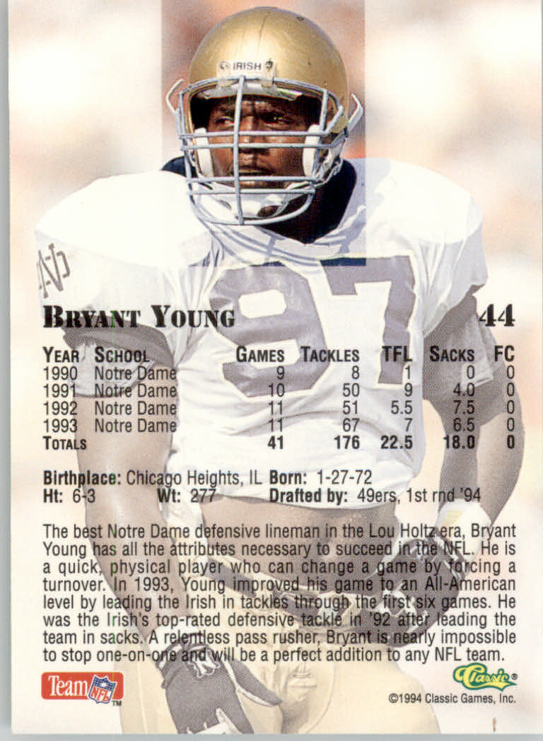 1994 Classic Draft Football "Gold" Parallel Cards - Picture 75 of 177