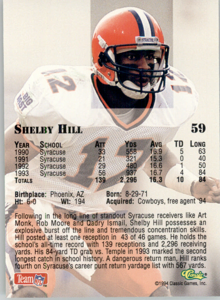 1994 Classic Draft Football "Gold" Parallel Cards - Picture 99 of 177