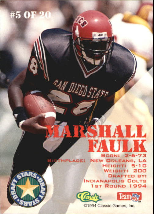 1994 Classic Draft Stars #5 Marshall Faulk