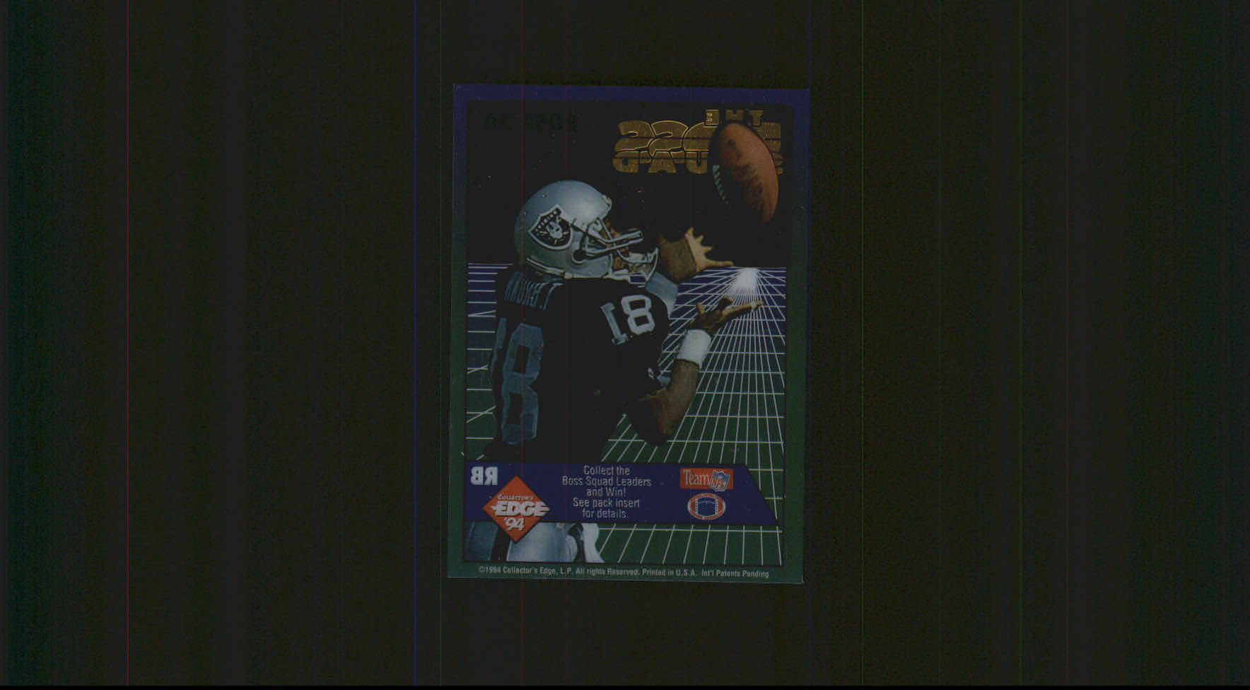 1994 Collector's Edge Boss Squad Silver #20 Tim Brown back image