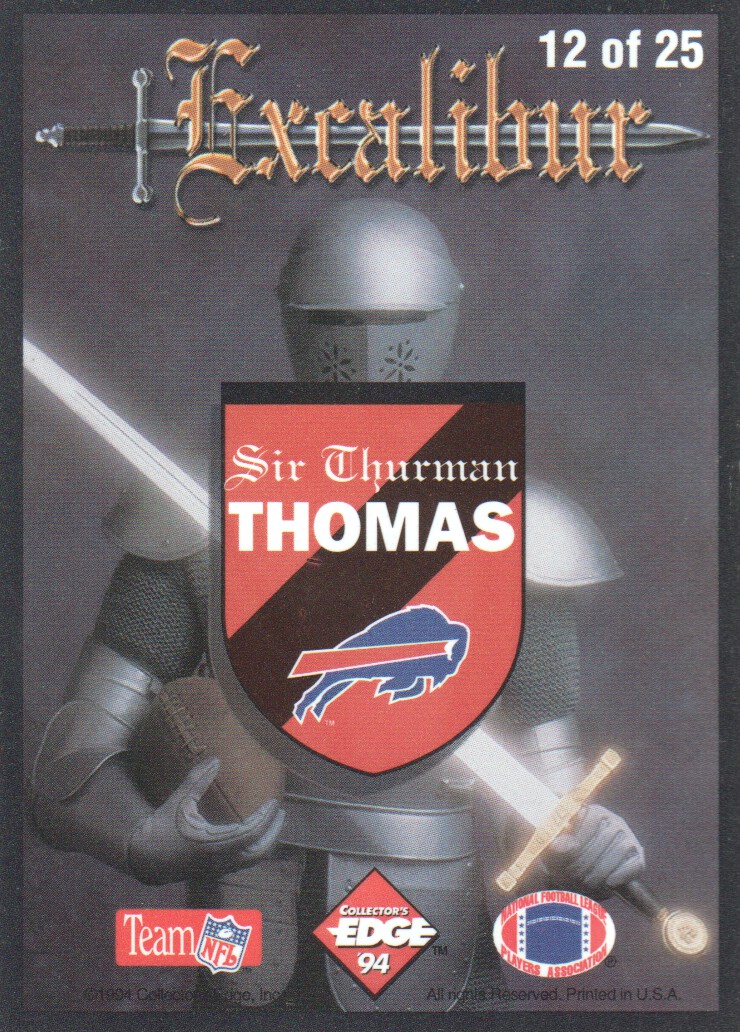 1994 Excalibur 22K #12 Thurman Thomas back image