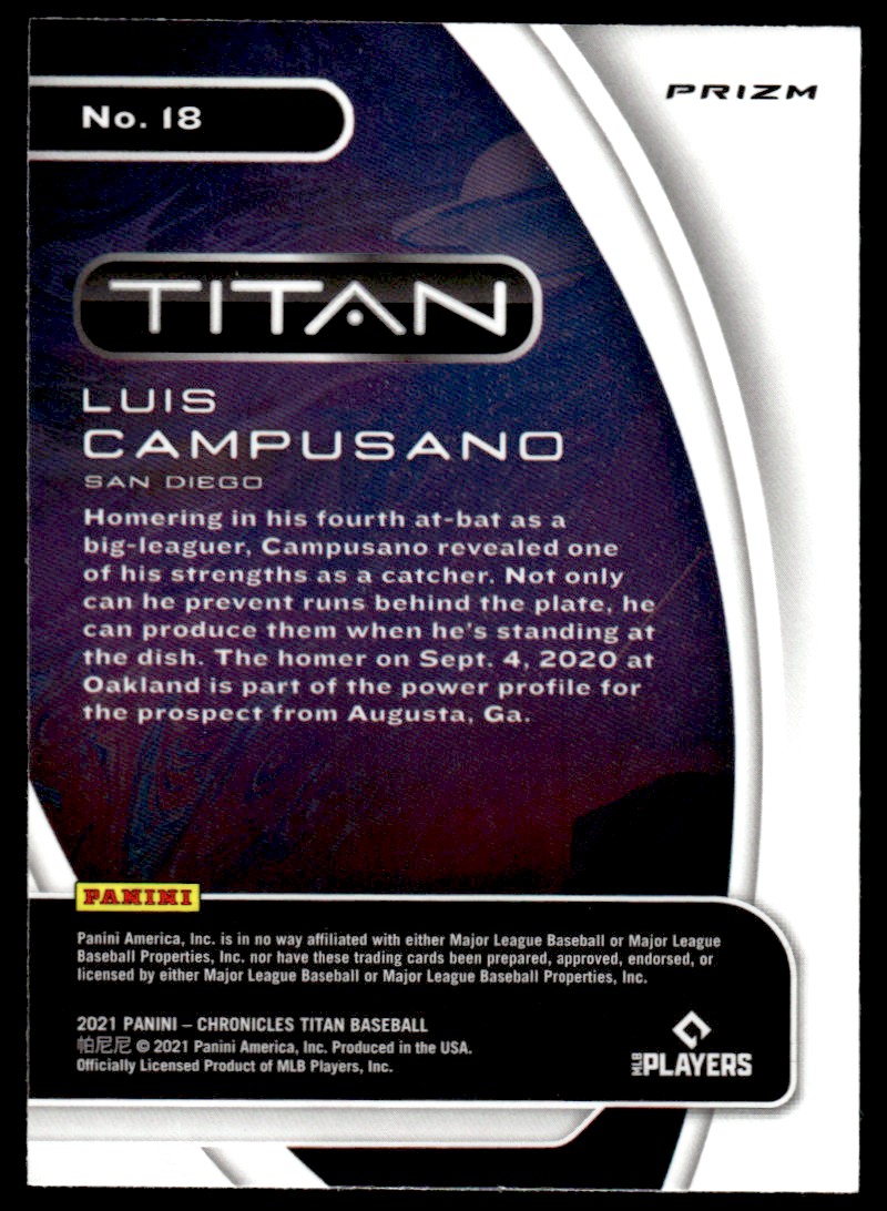 2021 Panini Titan Holo #18 Luis Campusano