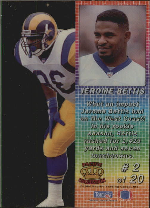 1994 Pacific Crystalline #2 Jerome Bettis back image