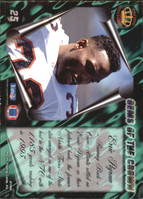 1994 Pacific Gems of the Crown #25 Erric Pegram back image