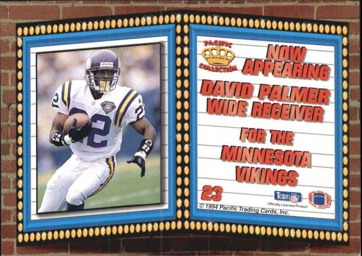 1994 Pacific Marquee Prisms Gold #23 David Palmer back image