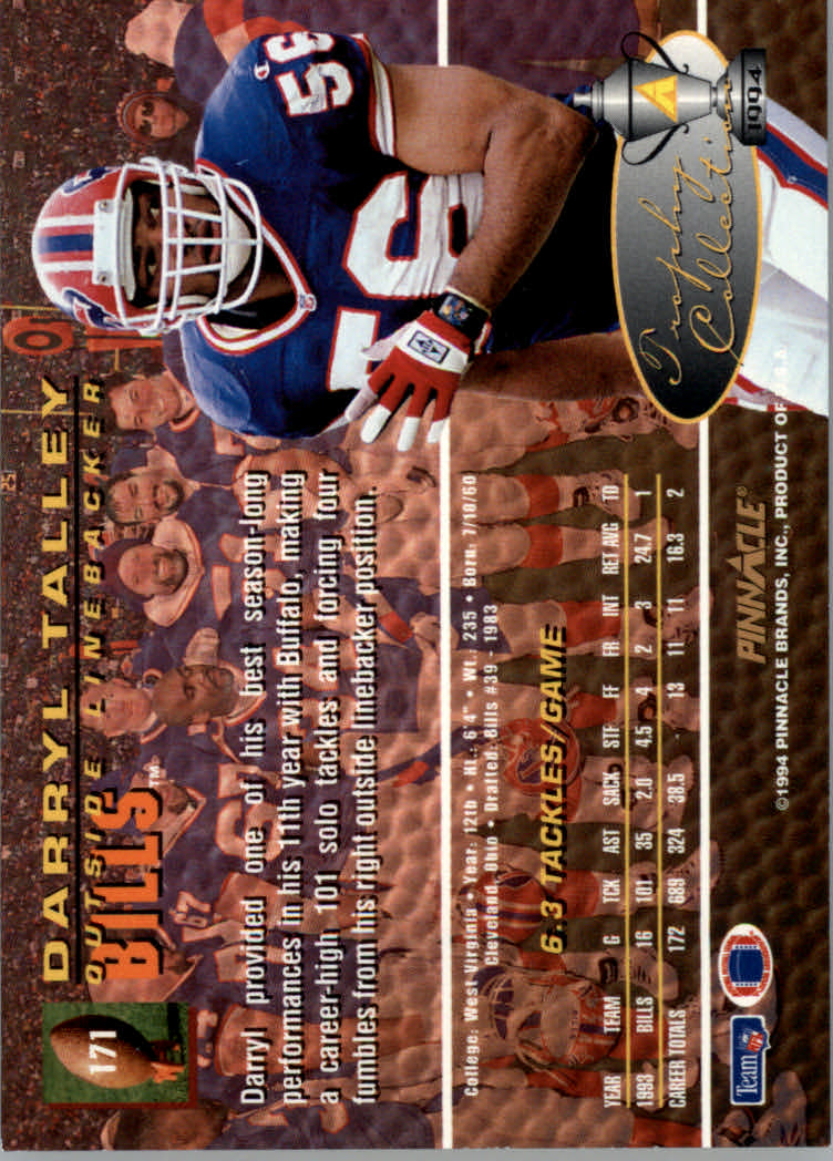 1994 Pinnacle Trophy Collection #171 Darryl Talley back image