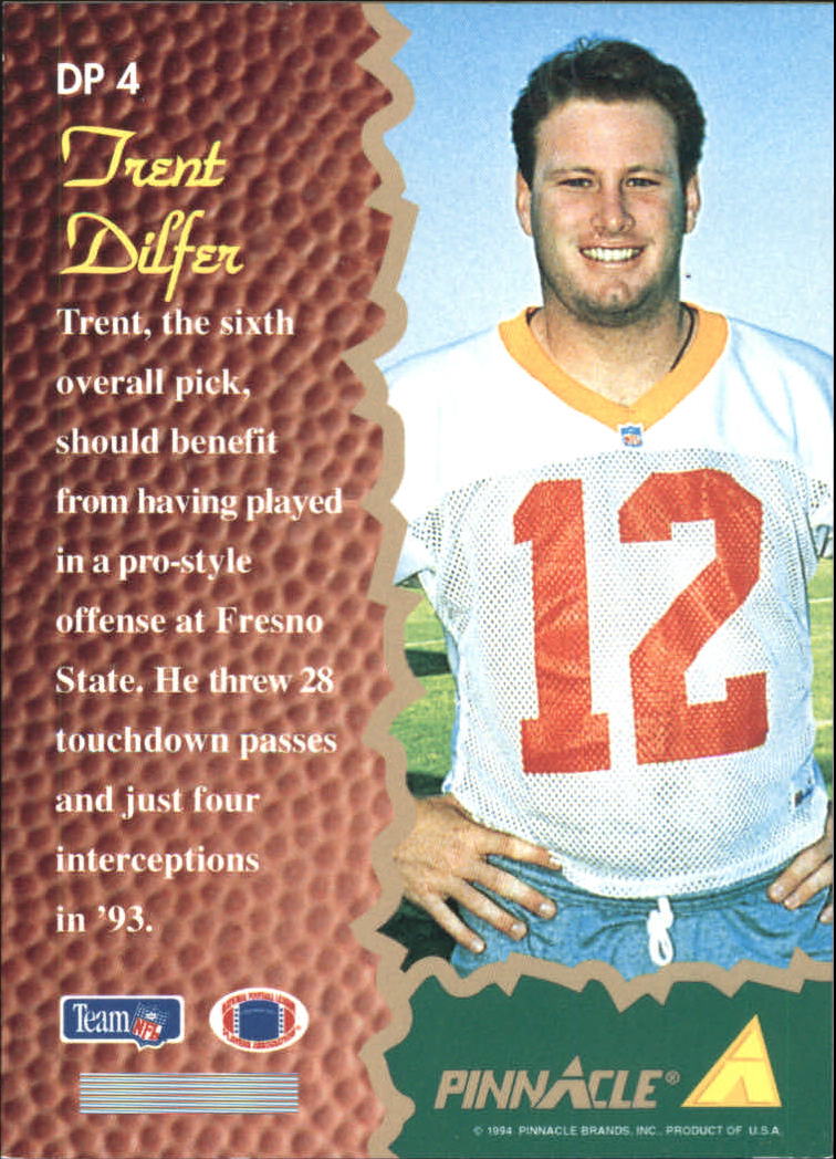 1994 Pinnacle Draft Pinnacle Dufex #DP4 Trent Dilfer