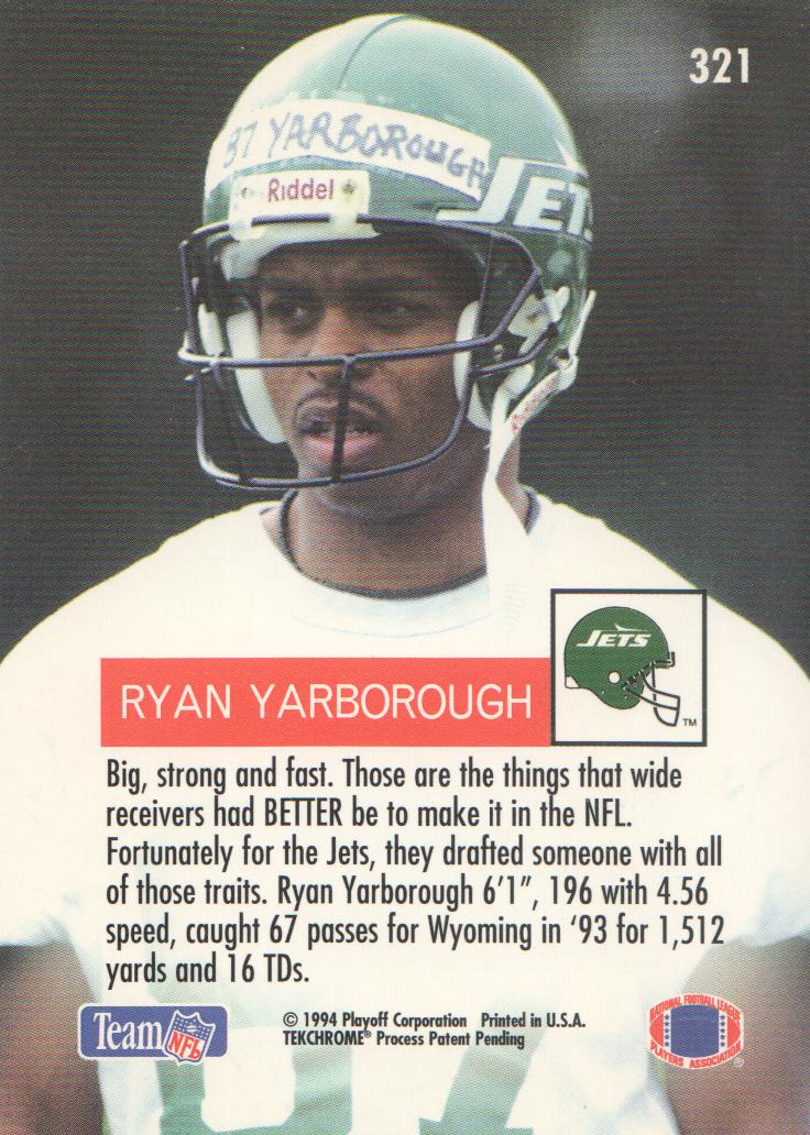 1994 Playoff #321 Ryan Yarborough RC back image
