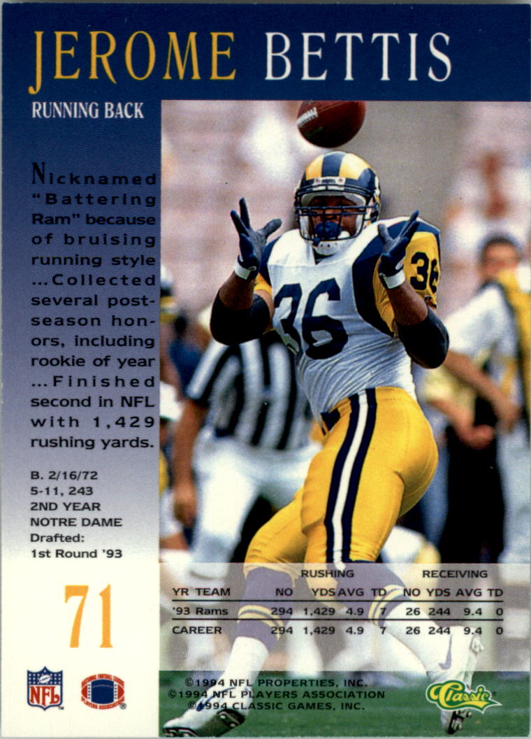 Buy Jerome Bettis Cards Online  Jerome Bettis Football Price Guide -  Beckett