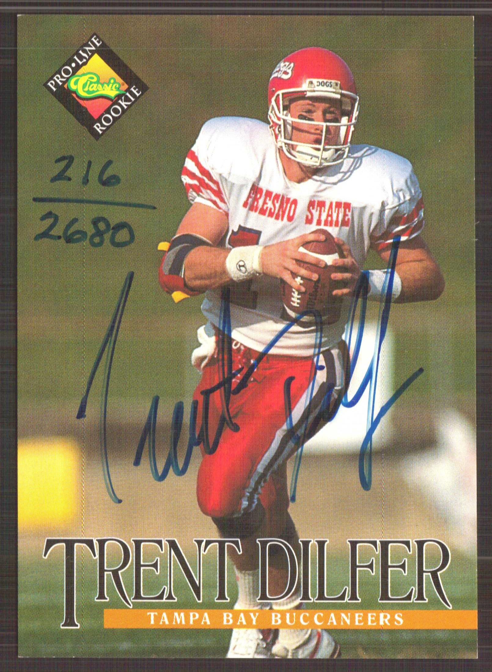 1994 Pro Line Live Autographs #37 Trent Dilfer/2680