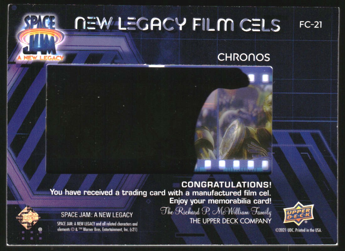 2021 Upper Deck Space Jam A New Legacy Film Cels #FC21 Chronos T3 back image