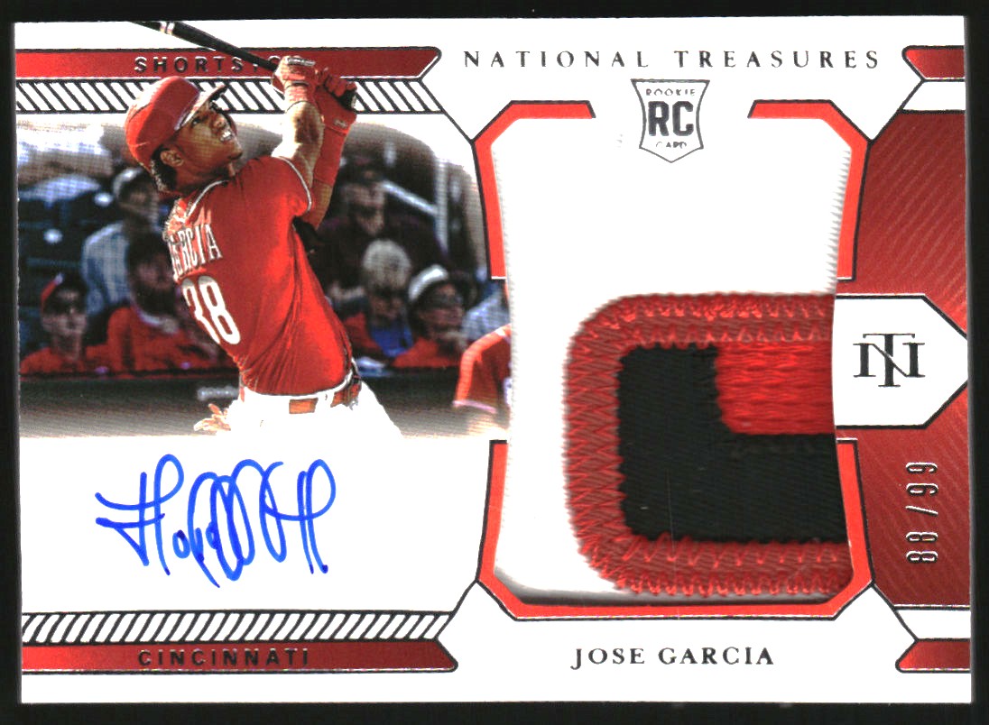 2021 Panini National Treasures #195 Jose Garcia JSY AU/99 RC