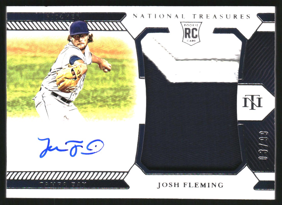 2021 Panini National Treasures #213 Josh Fleming JSY AU/99 RC