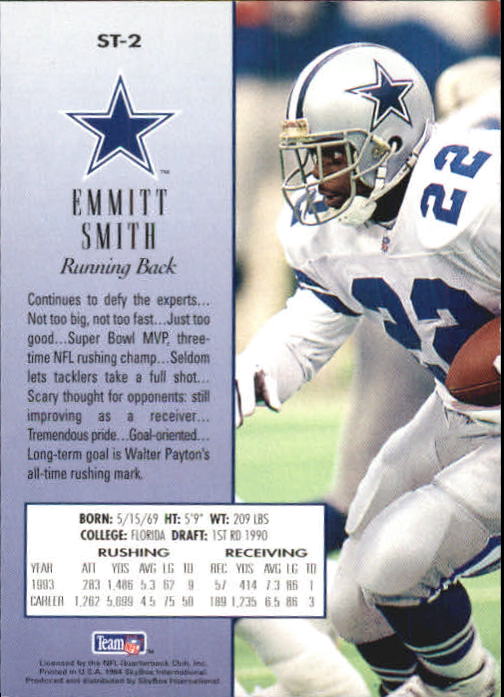 1994 SkyBox Premium SkyTech Stars #ST2 Emmitt Smith