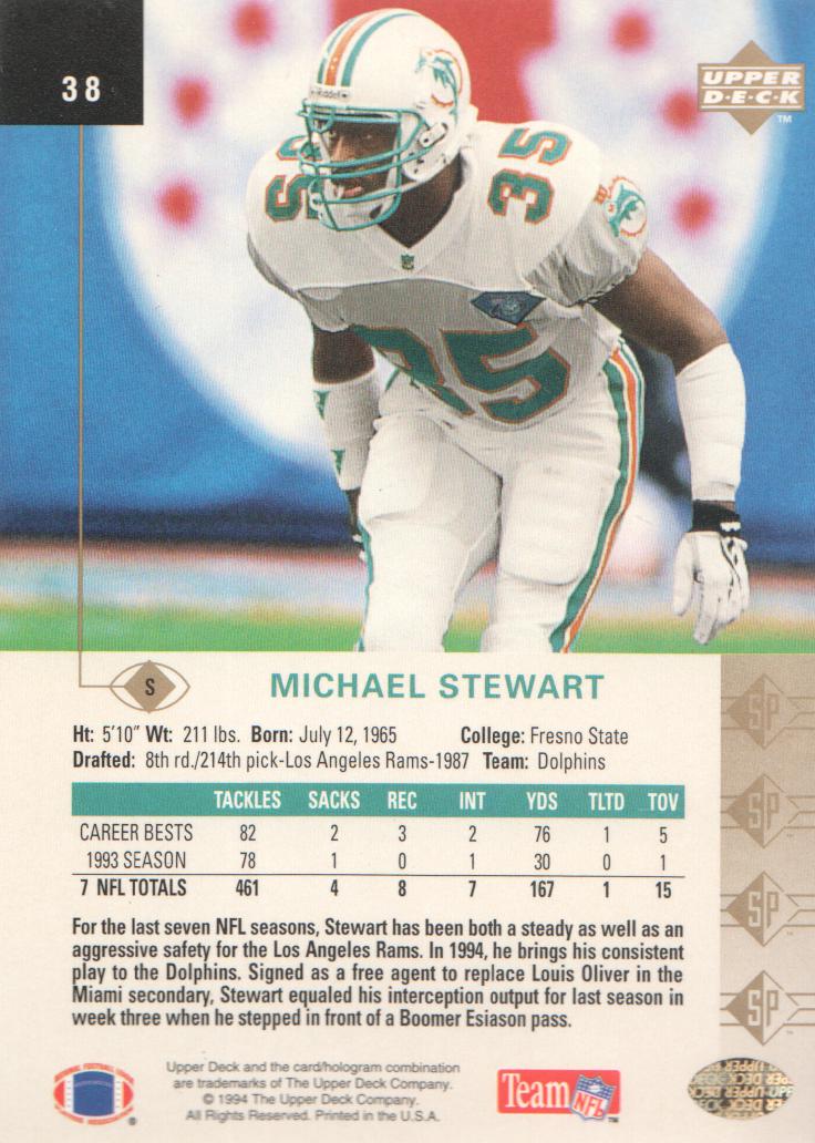 1994 SP #38 Michael Stewart back image