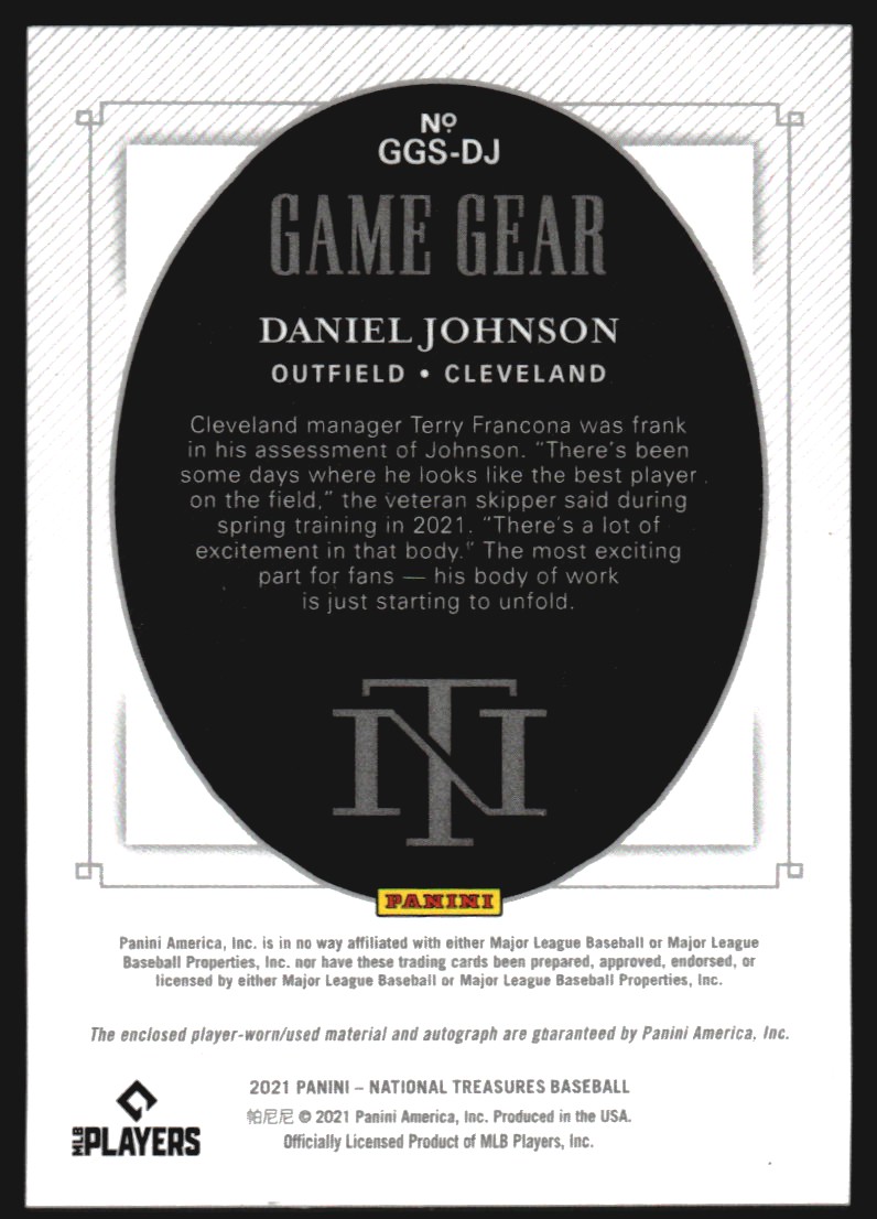 2021 Panini National Treasures Game Gear Triple Material Signatures #13 Daniel Johnson/99
