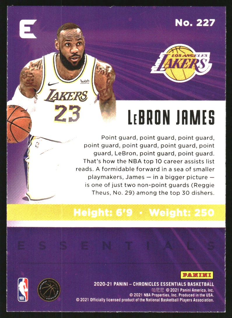 2020-21 Panini Chronicles Green #227 LeBron James/Essentials