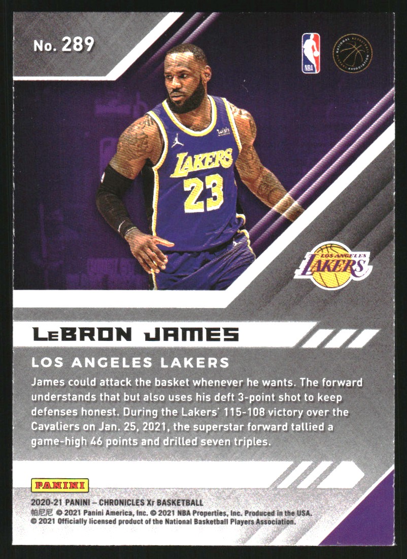 2020-21 Panini Chronicles Green #289 LeBron James/XR