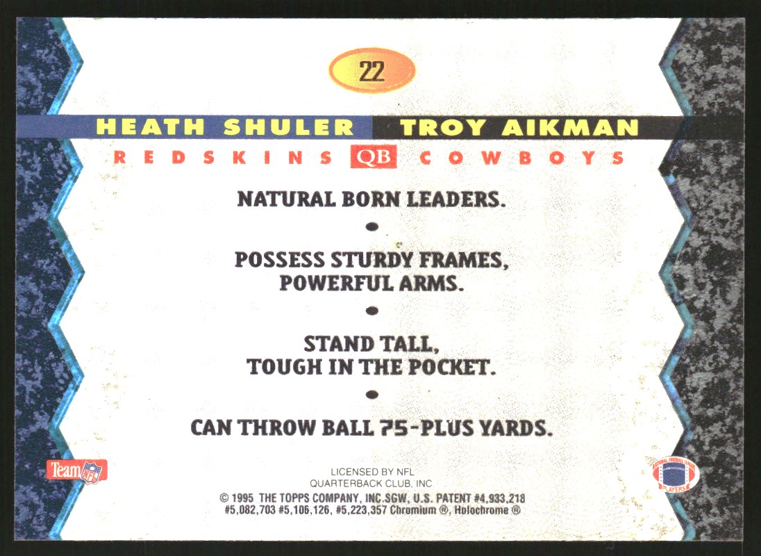 1994 Stadium Club Bowman's Best Refractors #22 Troy Aikman/H.Shuler