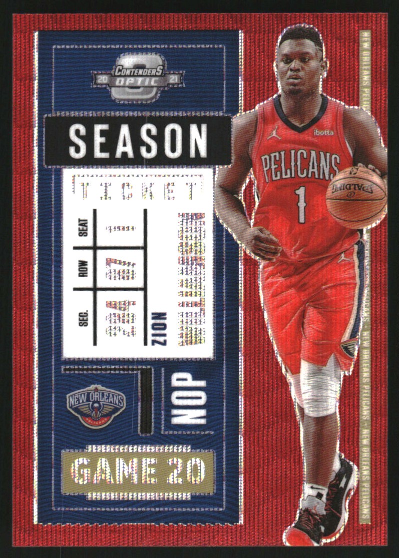2020-21 Panini Contenders Optic Red Wave #58 Zion Williamson