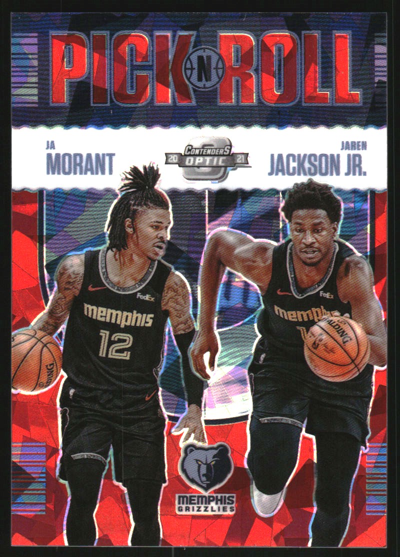 2020-21 Panini Contenders Optic Pick n Roll Red Cracked Ice #16 Jaren Jackson Jr./Ja Morant
