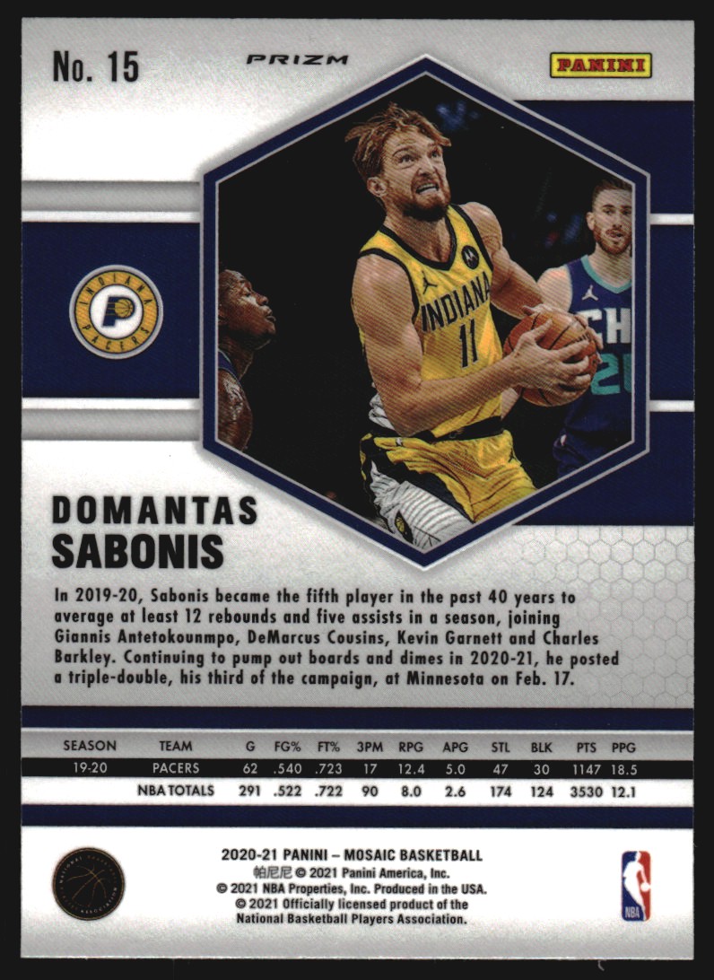 2020-21 Panini Mosaic Mosaic #15 Domantas Sabonis