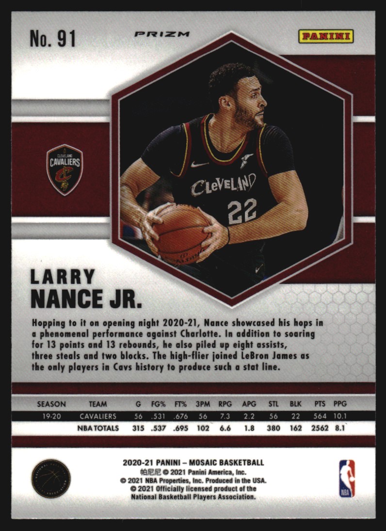2020-21 Panini Mosaic Mosaic #91 Larry Nance Jr.