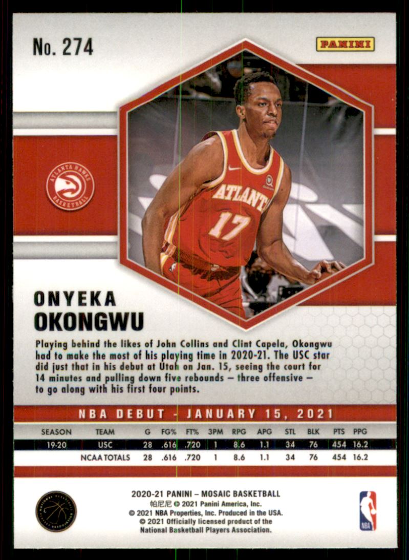 2020-21 Panini Mosaic Mosaic #274 Onyeka Okongwu