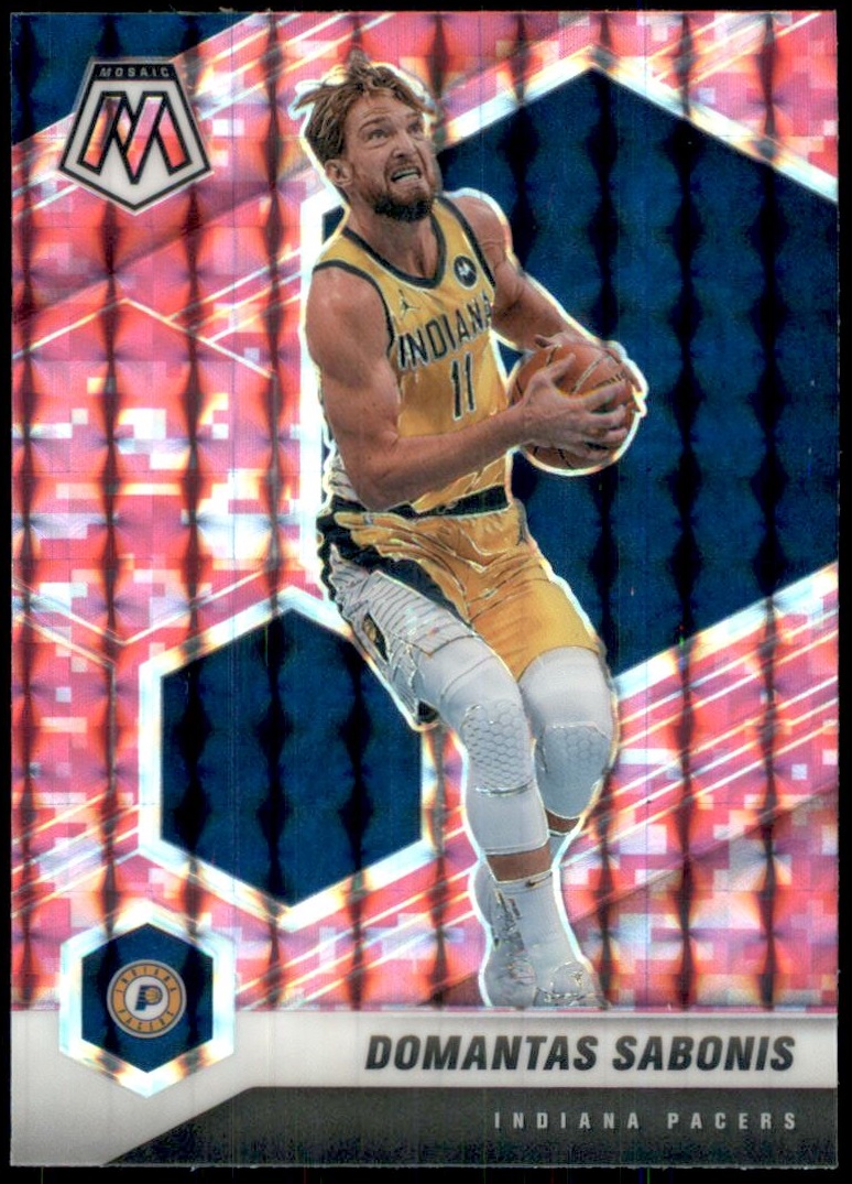 2020-21 Panini Mosaic Mosaic Camo Pink #15 Domantas Sabonis