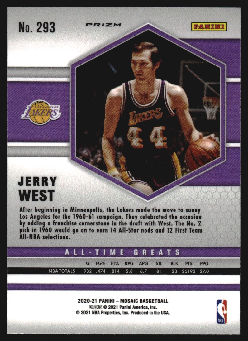 2020-21 Panini Mosaic Mosaic Camo Pink #293 Jerry West