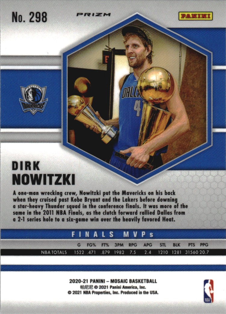 2020-21 Panini Mosaic Mosaic Camo Pink #298 Dirk Nowitzki