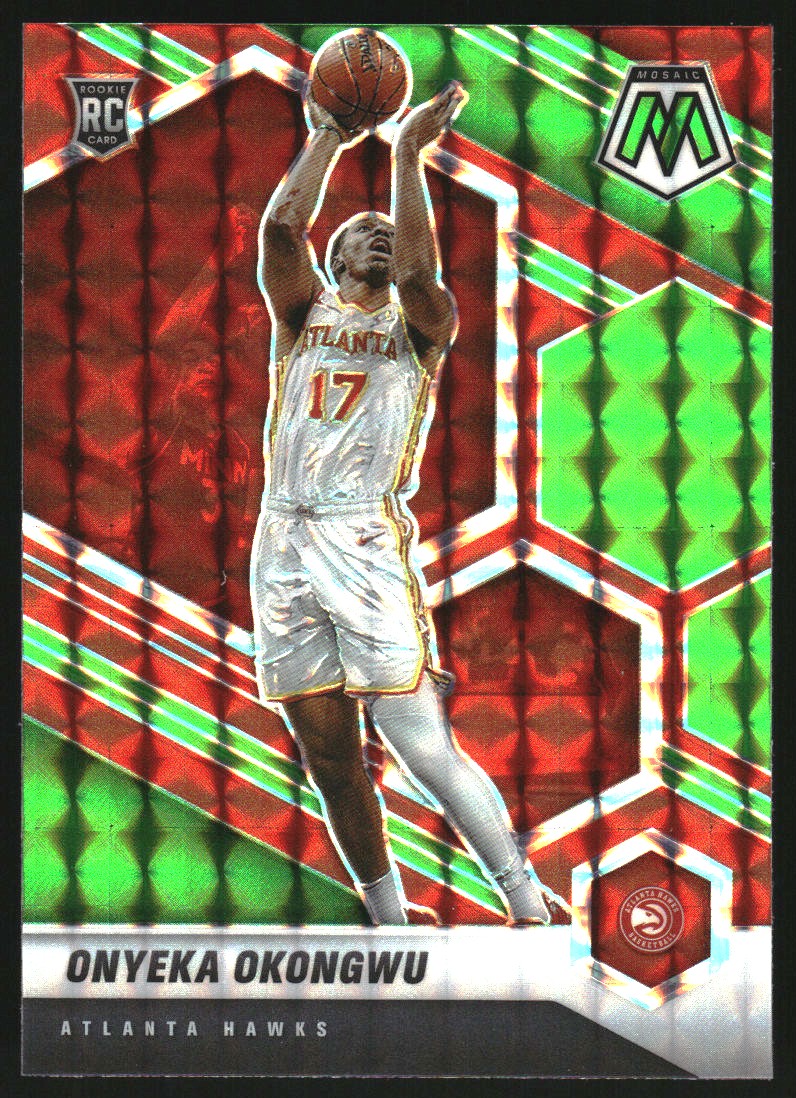 2020-21 Panini Mosaic Mosaic Choice Red and Green #225 Onyeka Okongwu