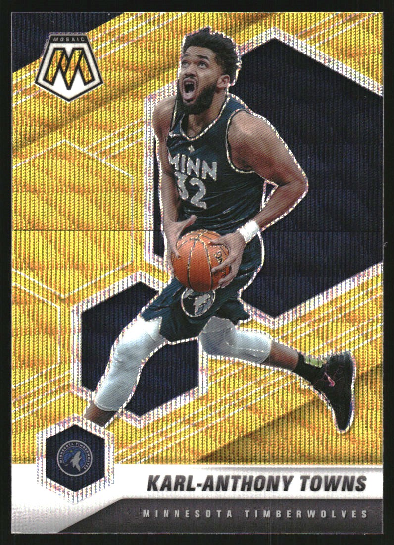 2020-21 Panini Mosaic Mosaic Gold Wave #124 Karl-Anthony Towns