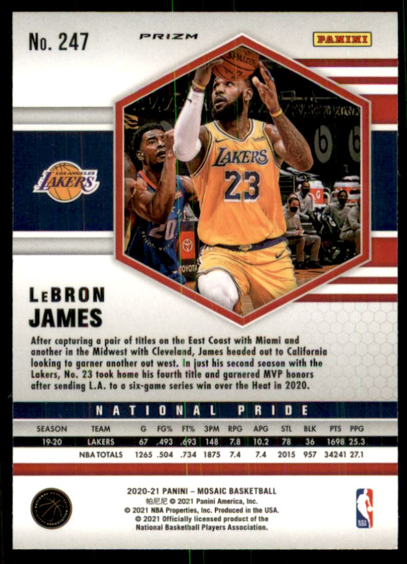 2020-21 Panini Mosaic Mosaic Green #247 LeBron James